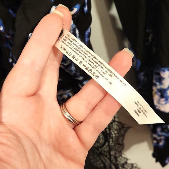 NWT - Forties Feels Romantic Black Floral Bodysuit Romper - Medium - Picture 4 of 6